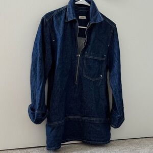 Pilcro Indigo Denim Half-Zip Tunic